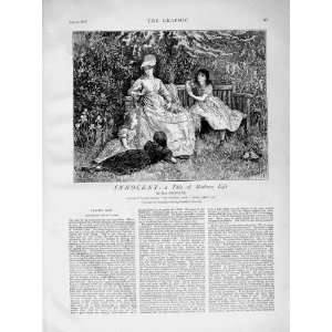  1873 Illustration Story Innocent Garden Family Scene