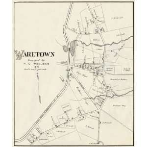  WARETOWN NEW JERSEY (NJ) LANDOWNER MAP 1878