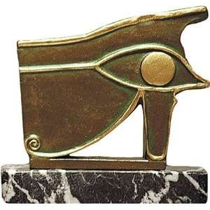  Egyptian Eye of Horus Statue on Marble Base