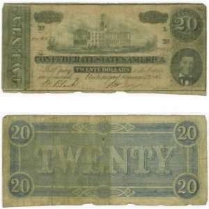   Confederate States of America 1864 20 Dollars, CR 511 