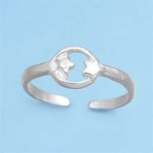  Sterling Silver 6mm Star Toe Ring Jewelry