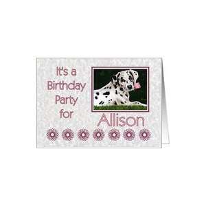  Birthday party invitation for Allison   Dalmatian puppy 