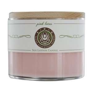  PINK LOTUS SOY LOTION CANDLE 12 OZ BURNS APPROX. 30+ HOURS 