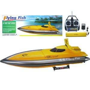  World Racing yellow HUGE 36 Inch Fast Flying Fish EP Electric Boat 