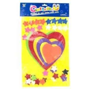  Felt Hearts/Stars Cutouts Case Pack 72 