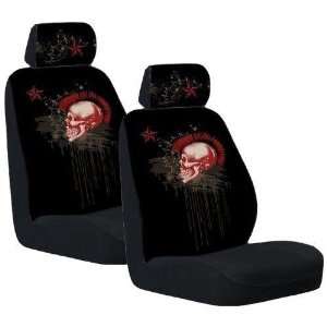  Front Low Back Car Truck SUV Mohawk Skull Seat Cover Arts 