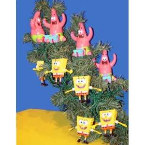  Set Of 10 Sponge Bob Square Pants & Patrick Christmas 