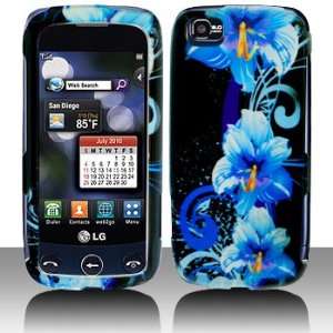 Premium   LG GS505/Sentio Blue Flower Cover   Faceplate   Case   Snap 