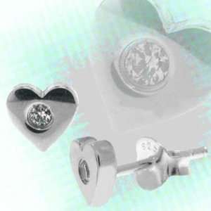  316L Surgical Steel   Stud Heart Earrings Jewelry