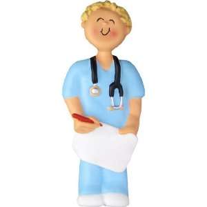  Male Blond Hair Physician Nurse EMT Ornament Everything 