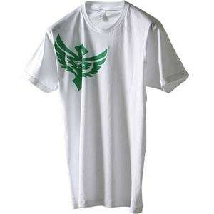  Fly Racing Youth Badge T Shirt   2010   Youth Medium/White 