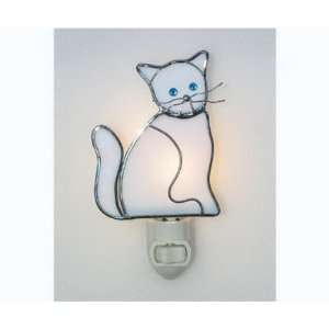  Studio One Art Glass Kitty Nightlight White Sports 