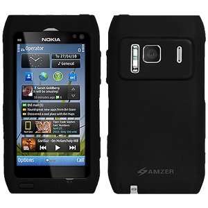  New Amzer Silicone Skin Jelly Case Black For Nokia N8 