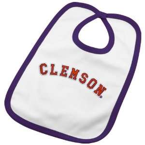  NCAA Clemson Tigers Infant White Team Name Cotton Bib 