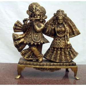  Brass Statue Of Lord Krishna With Radha