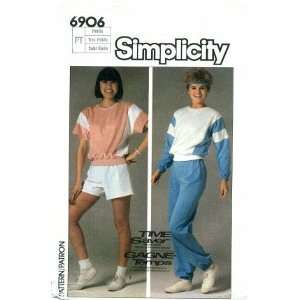  Simplicity 6906 Sewing Pattern Misses Sporty Top Pants 