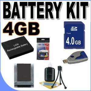 SLB 10A Lithium Ion Battery BigVALUEInc Accessory Saver 4GB Bundle for 