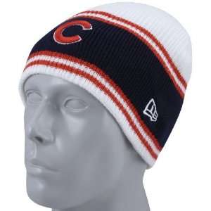  New Era Chicago Cubs Navy Blue 5 Stripe Knit Beanie Cap 