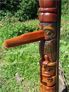 American Indian Wooden Eagle Totem Pole 6ft 10  