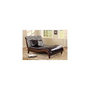  Coaster Accent Seating Zebra Animal Print Chaise Lounge in 