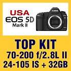 USA Canon Model 5D Mark II +2 Lens Kit 24 105 IS,70 200 IS II+32GB 