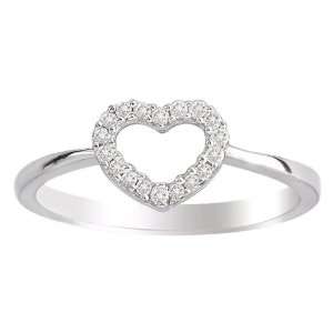   Diamond Heart Ring (1/8 cttw, H I Color, I1 Clarity), Size 7 Jewelry