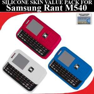 Silicone Skin 3 pc. Value Pack for your Samsung Rant M540 (Red, White 
