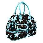 BLUE AND BROWN STAR TOTE DUFFLE BAG LUGGAGE DANCE GYM