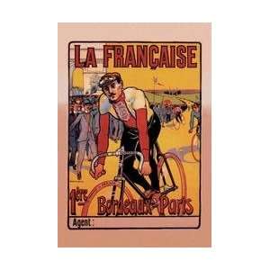   La Francaise Bordeaux Paris Bicycle Race 20x30 poster