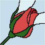 Rose Stem   Flower Bud   Cross Stitch Pattern Chart  
