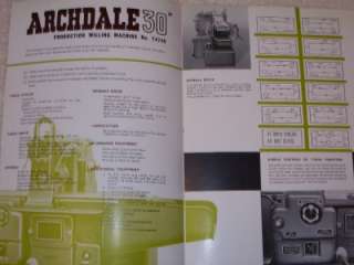 Vtg James Archdale&Co Catalog~30 Milling Machine~14749  