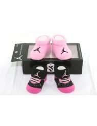 Nike Air Jordan 2 Pairs Newborn Infant Baby Booties Socks Black and 