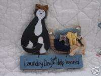 Kitty Cat Laundry Day HELP WANTED sign plaque SALE  
