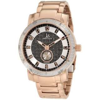 Joshua & Sons Mens JS 20 RG Stainless Steel Diamond Bracelet Watch 