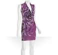 ali ro purple ash feather jersey v neck drape dress