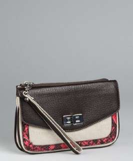 BCBGMAXAZRIA natural pink canvas Sloan clutch   