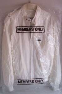Vintage 80s Members Only Jacket NOS Deadstock White Size 40  