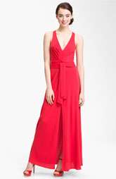BCBGMAXAZRIA Back Cutout V Neck Jersey Gown Was $298.00 Now $133.90 