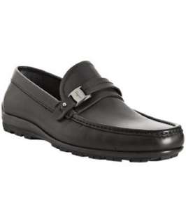 Ferragamo black leather Nork moc toe loafers  