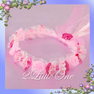 Pink Wedding Flower Girl Headdress Circlet Halo 106  