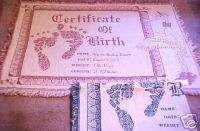 Personalized Birth Certificate Cotton Throw   KEEPSAKE  