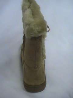 Beige Suede Boots w/ Laces SMART 06 Yth Sz 12  
