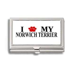  Norwich Terrier Paw Love My Dog Business Card Holder Metal 