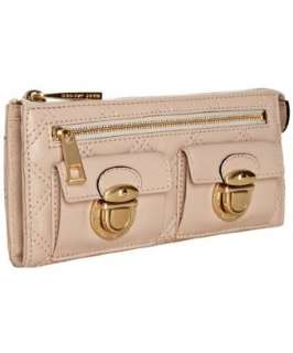 Marc Jacobs blush quilted leather pushlock pocket continental wallet 