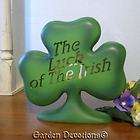 Fun LG THE LUCK OF THE IRISH Table Shamrock Candle Holder ST. PATTY 