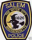 Salem MA. Massachusetts (The Witch City) Police Patch  