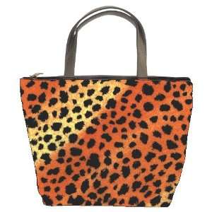   Bucket Bag Handbag Purse Tiger Leopard Print Animal 