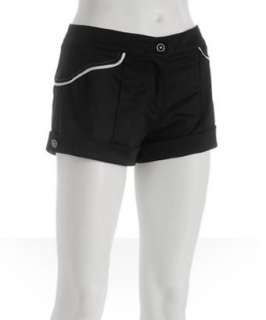 Jovovich Hawk black cotton Bianka cuffed mini shorts   up to 