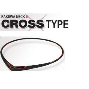  Phiten S Cross Type Rakuwa Titanium Necklace Black/Red 