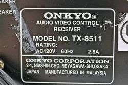 Onkyo Stereo AM FM Receiver Tuner Amplifier Amp TX 8511  